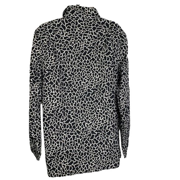 Quacker Factory Women Shirt Large Animal Print Stretch Rhinestone Studded Pocket - Picture 2 of 12